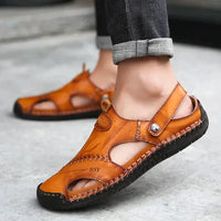 Casey Unisex Sandalen | Comfortabele Leren Sandalen met Zachte Suède Zool | Zomer Slippers voor Dagelijks Gebruik & Vrije Tijd