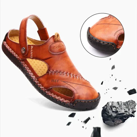 Casey Unisex Sandalen | Comfortabele Leren Sandalen met Zachte Suède Zool | Zomer Slippers voor Dagelijks Gebruik & Vrije Tijd