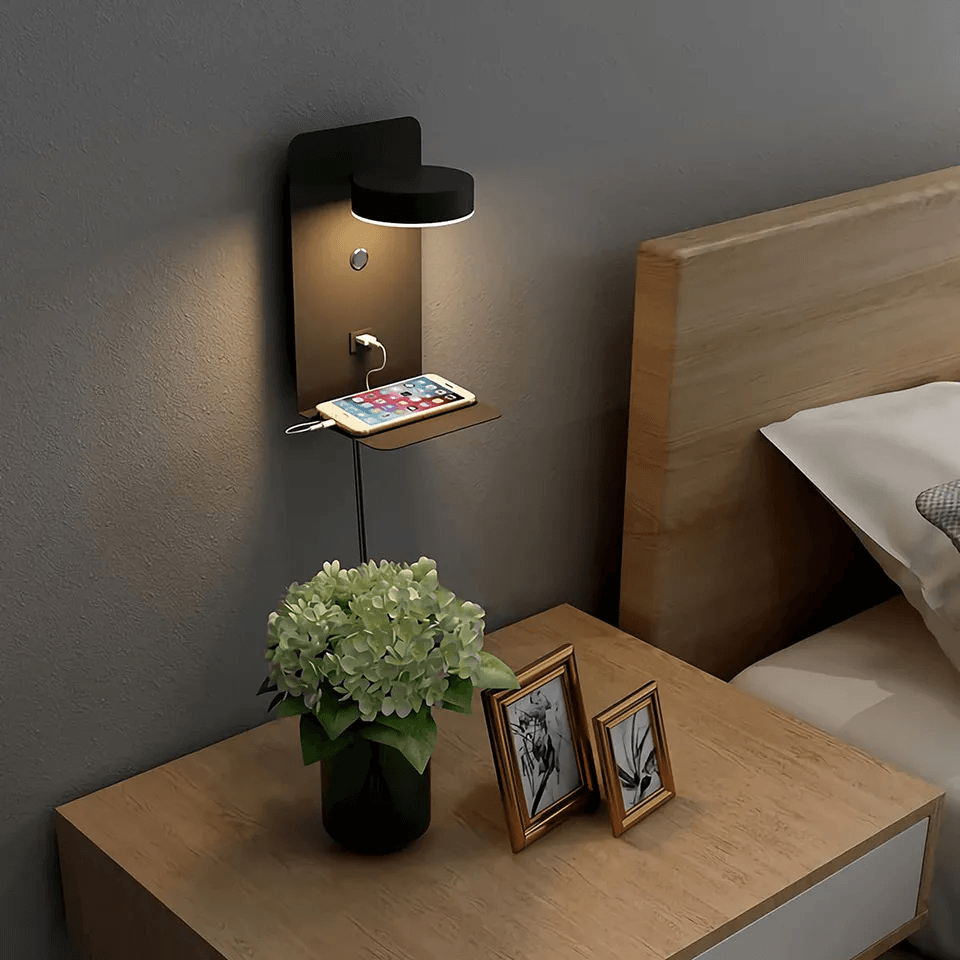 Skanto | BrightSpot Nachtlamp met Oplader – 330° Rotatie LED Bureauverlichting met USB Oplaaddock