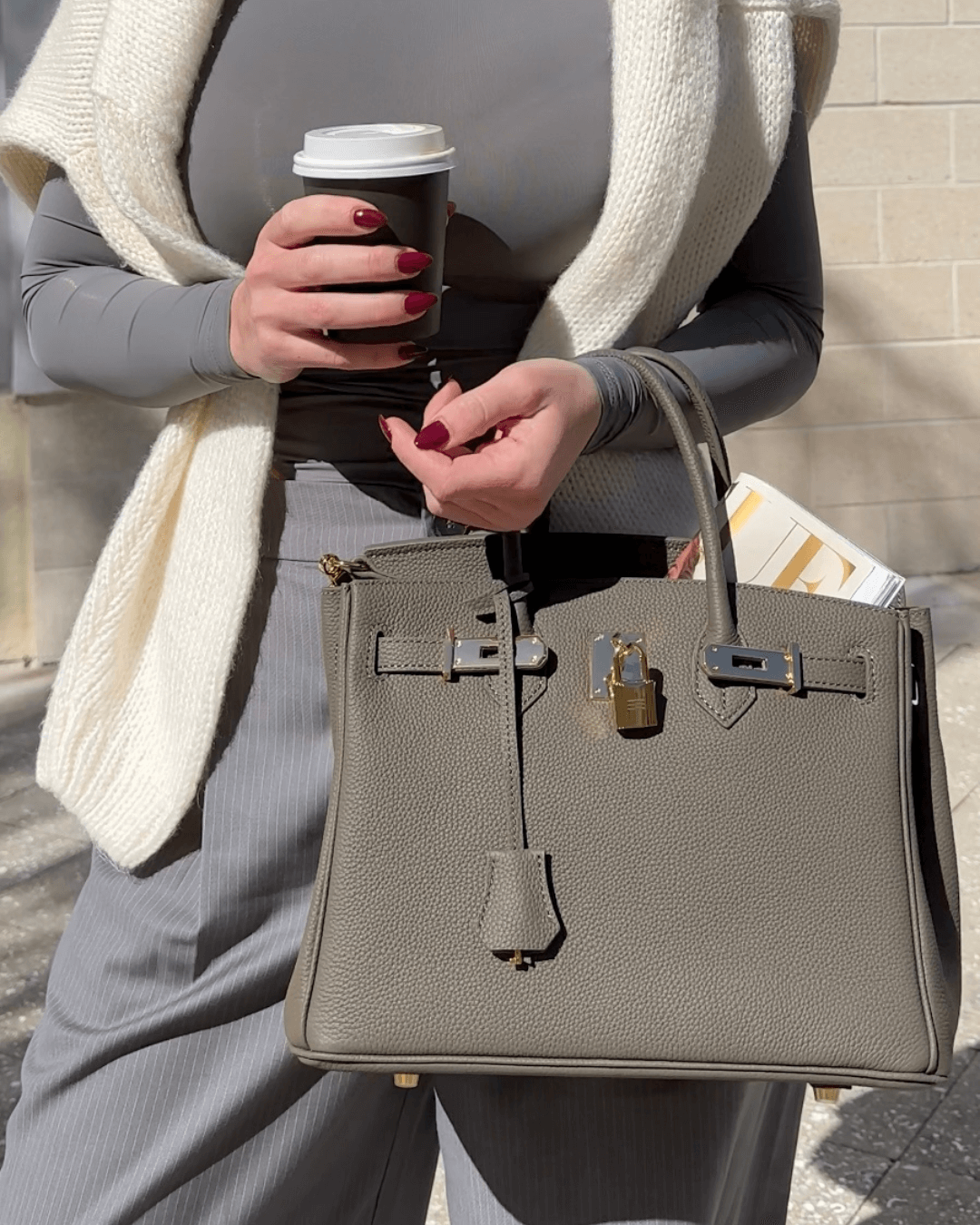 Lederen handtas voor dames met slot