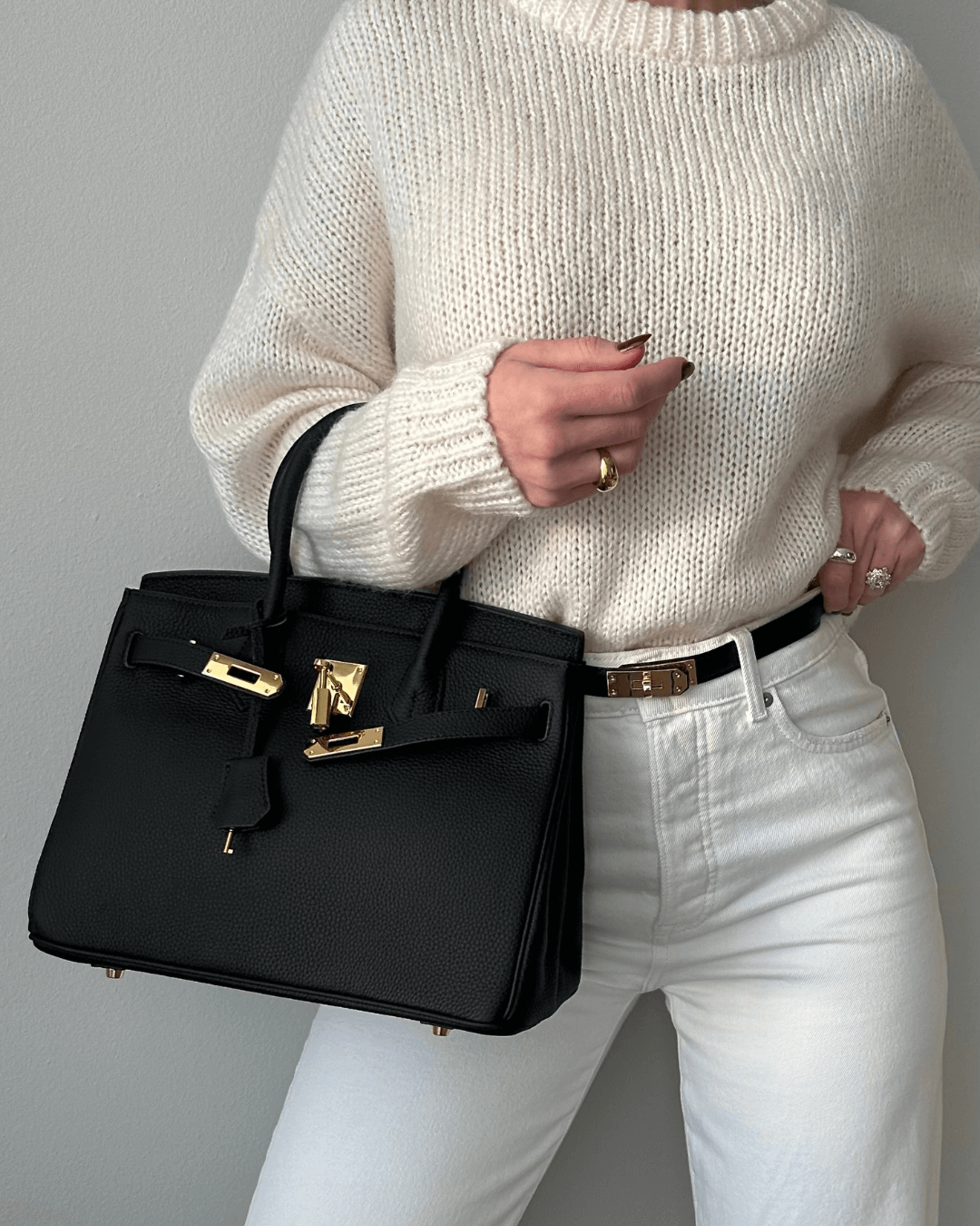 Lederen handtas voor dames met slot