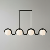 Uveta Lineaire Kroonluchter Rood & Zilver