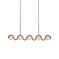 Uveta Lijnvormige Hanglamp Rood & Zilver