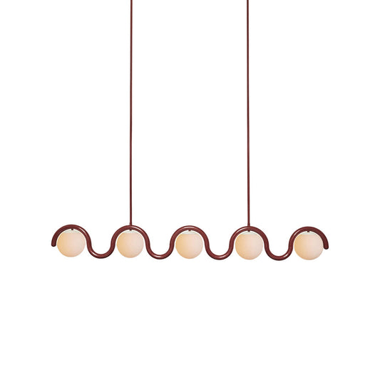 Uveta Lijnvormige Hanglamp Rood & Zilver