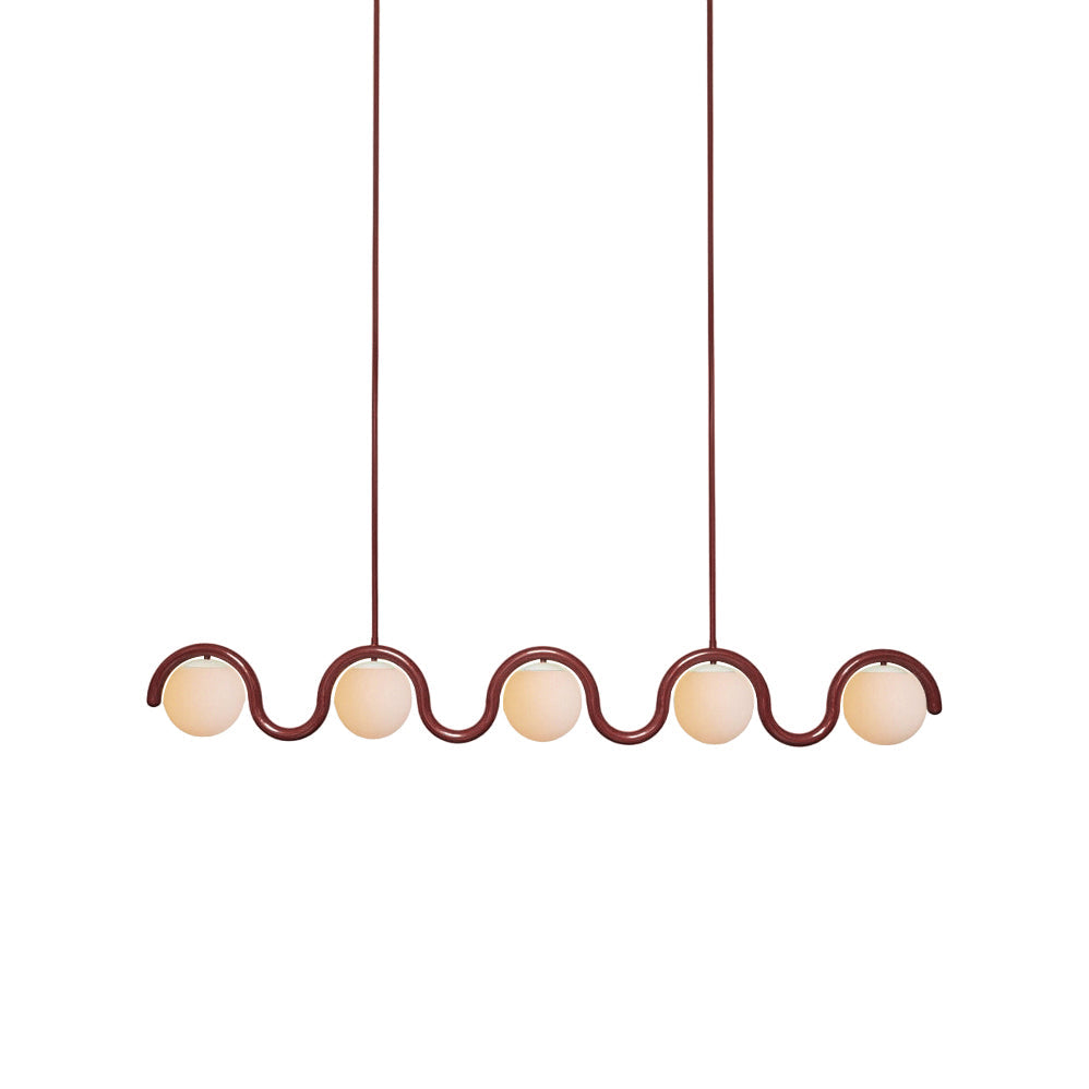 Uveta Lijnvormige Hanglamp Rood & Zilver