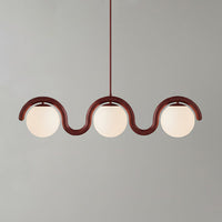 Uveta Lijnvormige Hanglamp Rood & Zilver