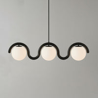 Uveta Lijnvormige Hanglamp Rood & Zilver