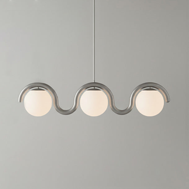 Uveta Lijnvormige Hanglamp Rood & Zilver