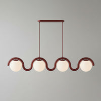 Uveta Lijnvormige Hanglamp Rood & Zilver