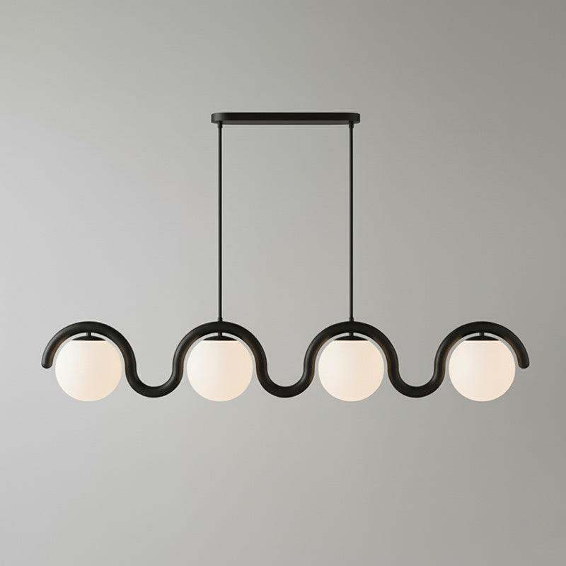 Uveta Lijnvormige Hanglamp Rood & Zilver