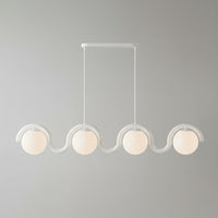 Uveta Lijnvormige Hanglamp Rood & Zilver