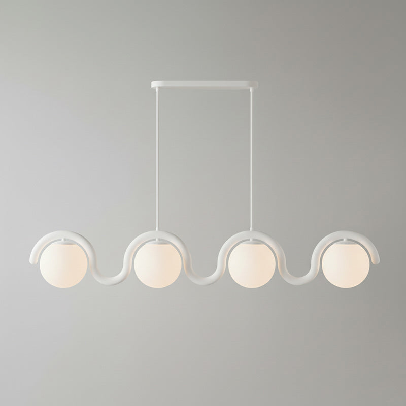 Uveta Lijnvormige Hanglamp Rood & Zilver