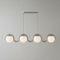 Uveta Lijnvormige Hanglamp Rood & Zilver