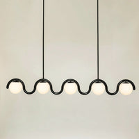 Uveta Lijnvormige Hanglamp Rood & Zilver