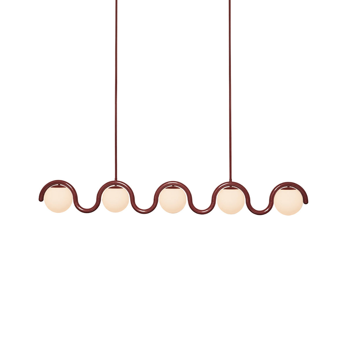 Uveta Lijnvormige Hanglamp Rood & Zilver