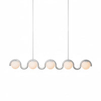 Uveta Lijnvormige Hanglamp Rood & Zilver