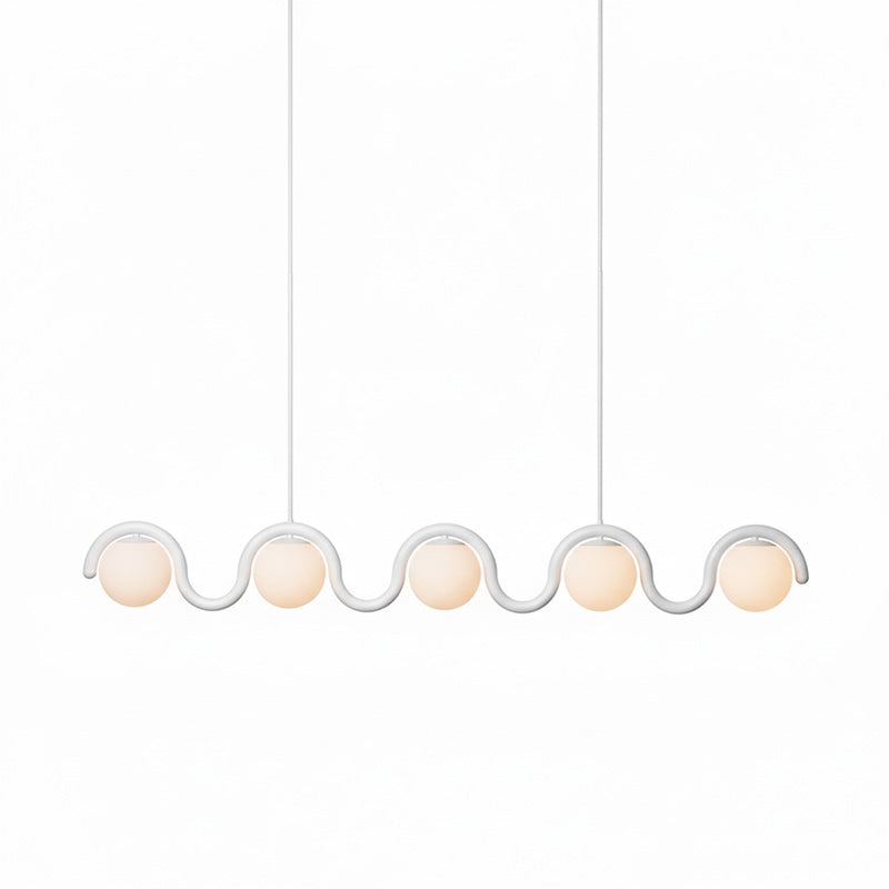 Uveta Lijnvormige Hanglamp Rood & Zilver