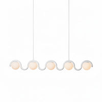 Uveta Lijnvormige Hanglamp Rood & Zilver