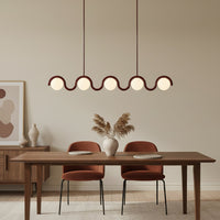 Uveta Lijnvormige Hanglamp Rood & Zilver