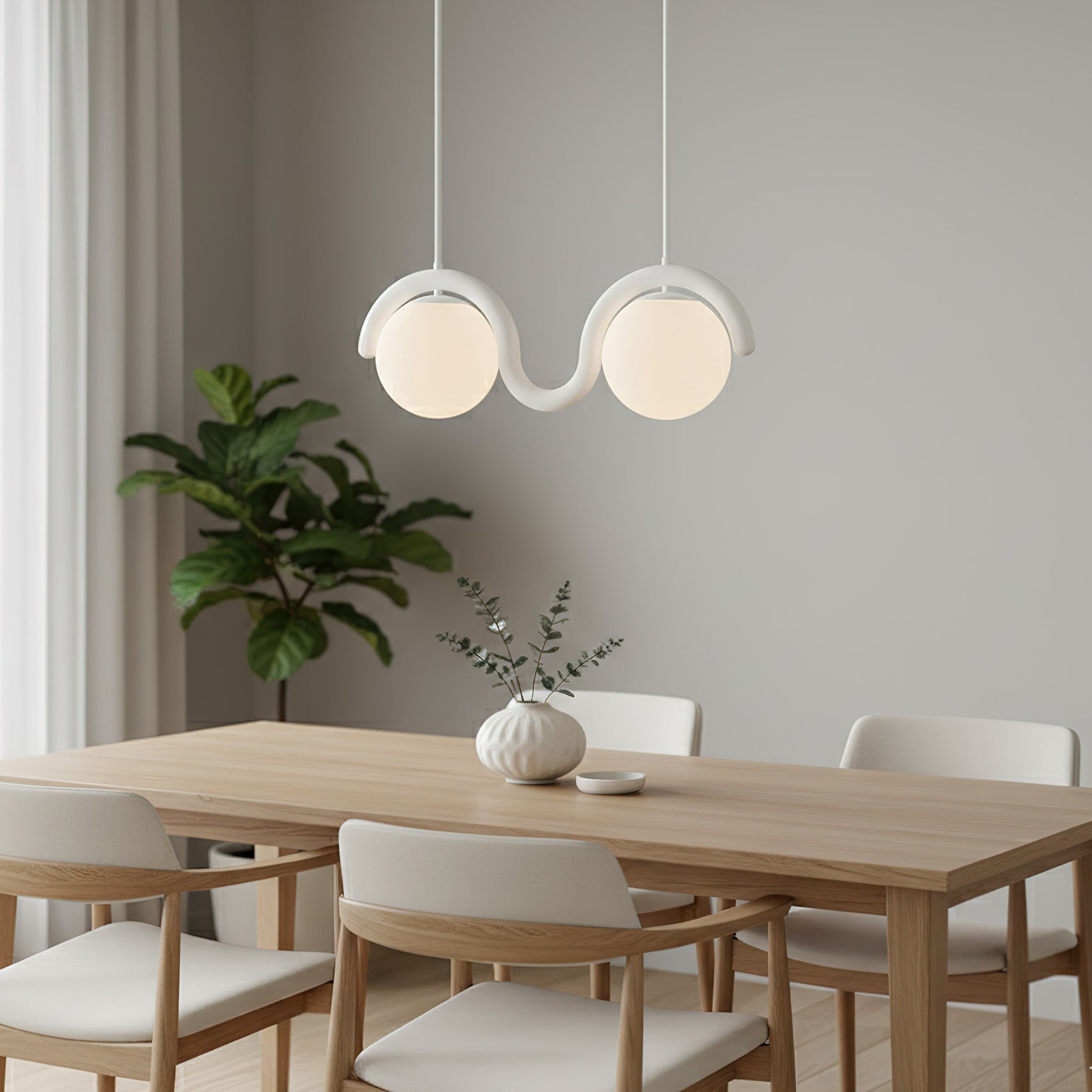Uveta Lijnvormige Hanglamp Rood & Zilver