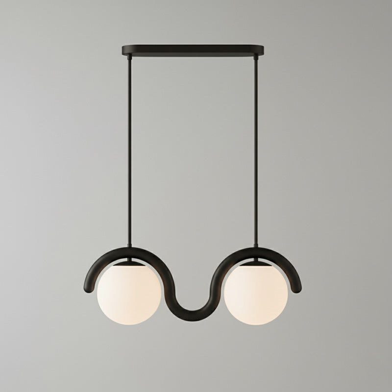 Uveta Lijnvormige Hanglamp Rood & Zilver