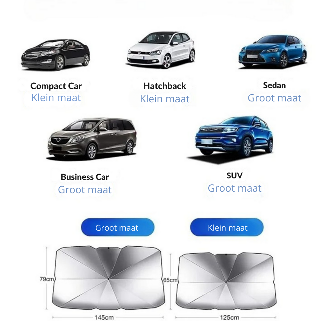 AutoUmbrella | Voorkom dat zonlicht het interieur van je auto opwarmt