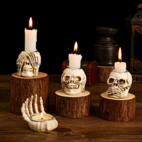 TotenkopfGlühen Skullight 3-delige Halloween-schedelkandelaarset