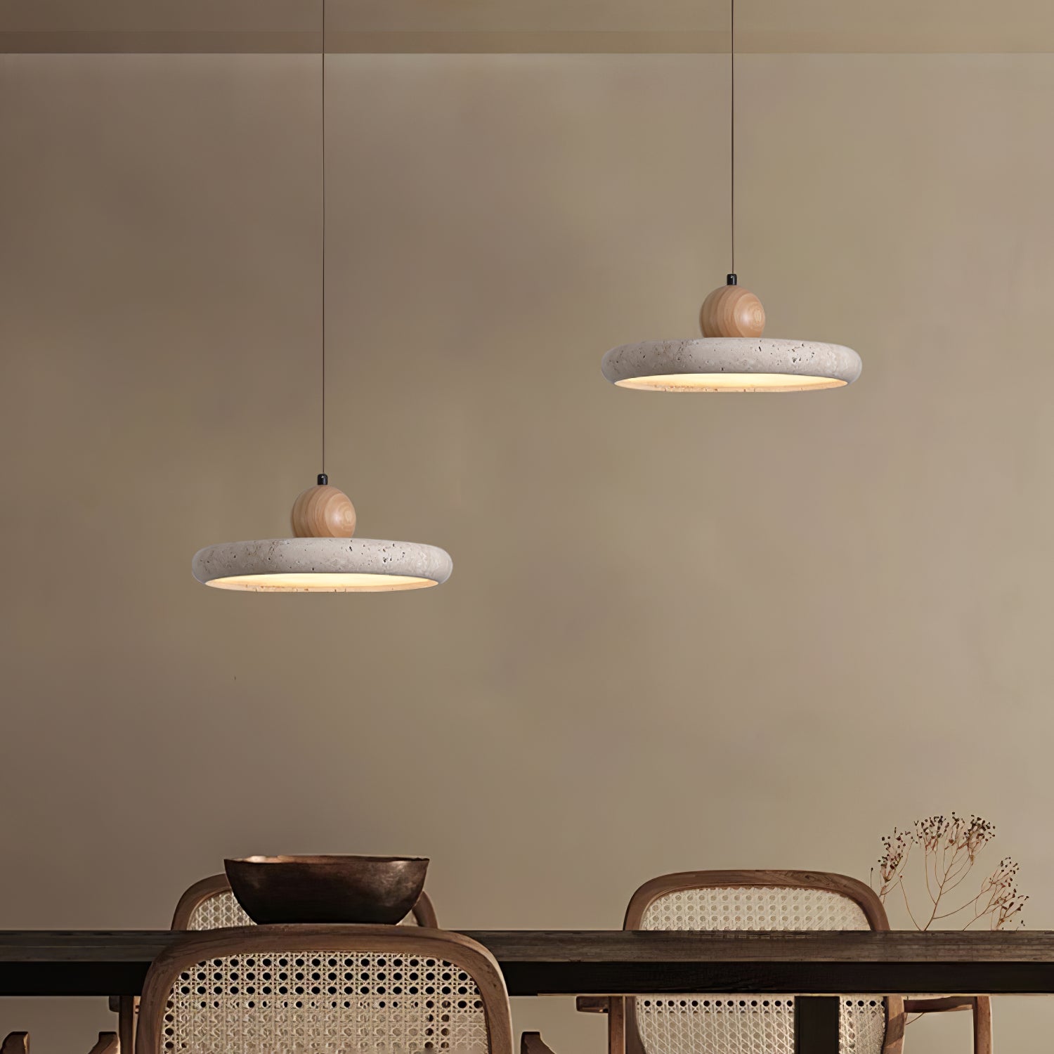 Opalyn Hanglamp Travertin Hout