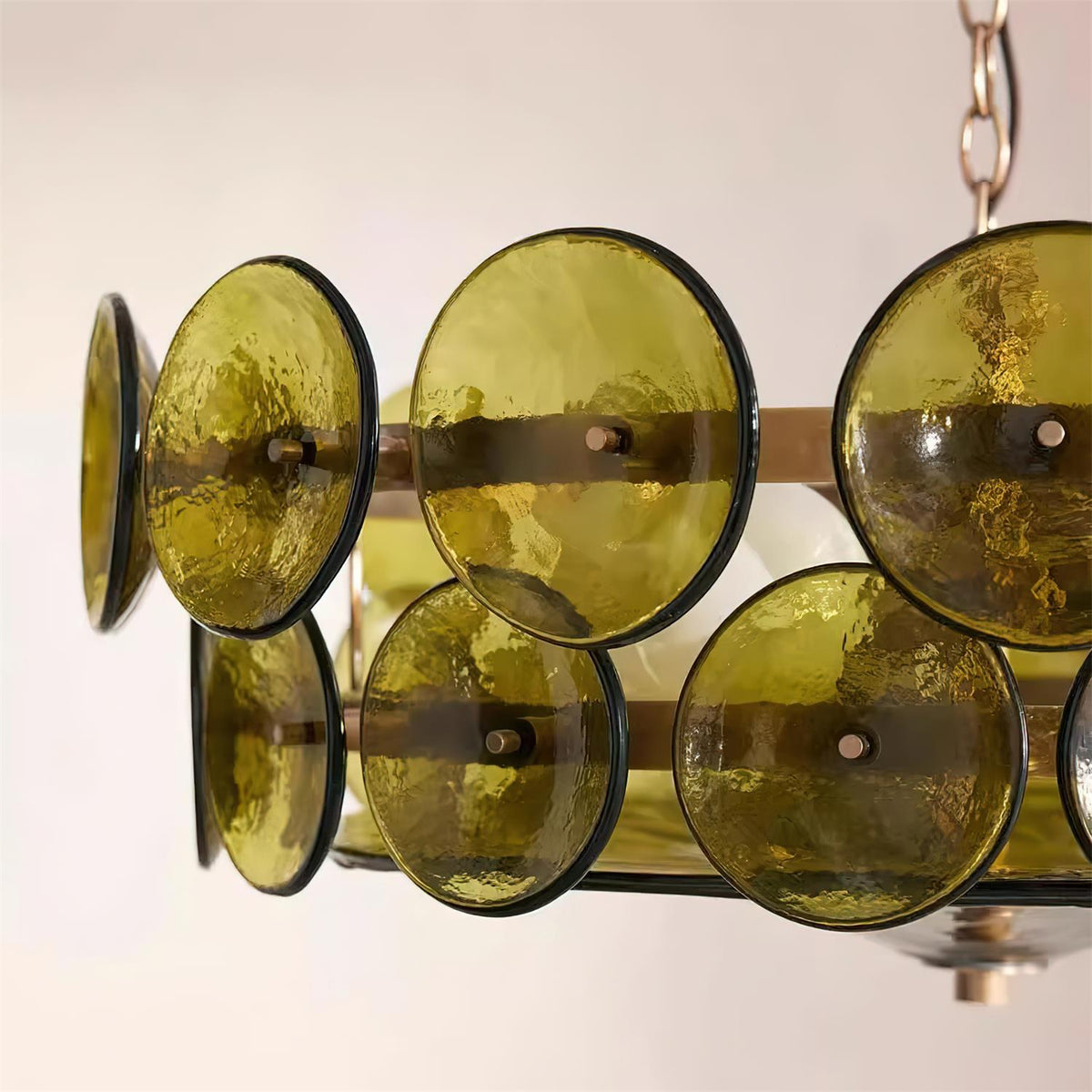 Ventilo Amber Glazen Chandelier