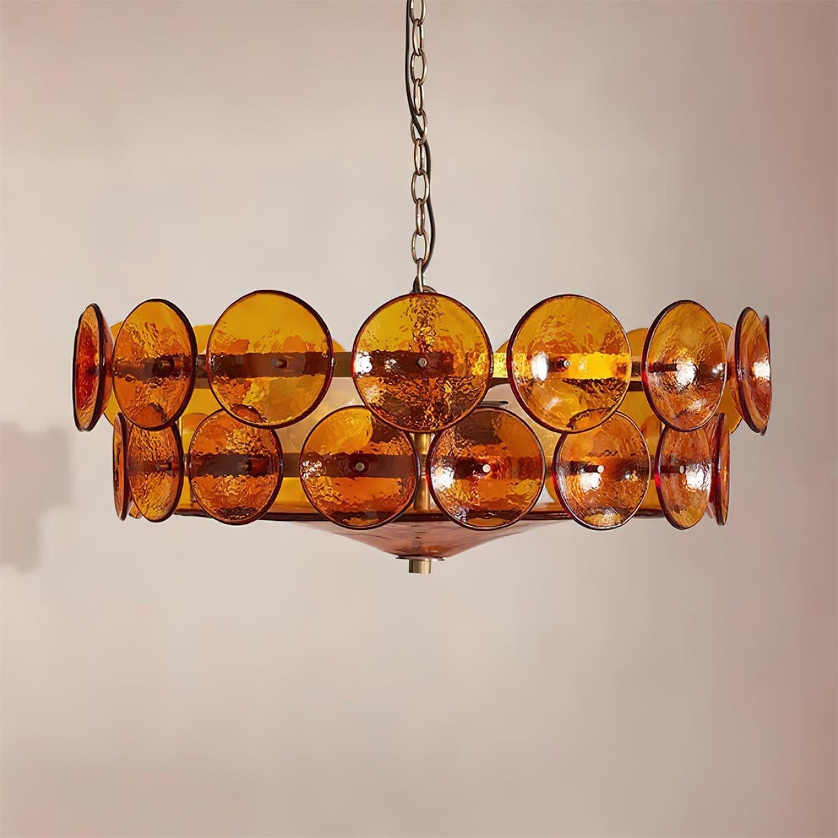 Ventilo Amber Glazen Chandelier