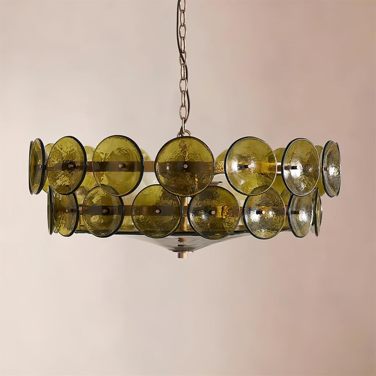Ventilo Amber Glazen Chandelier