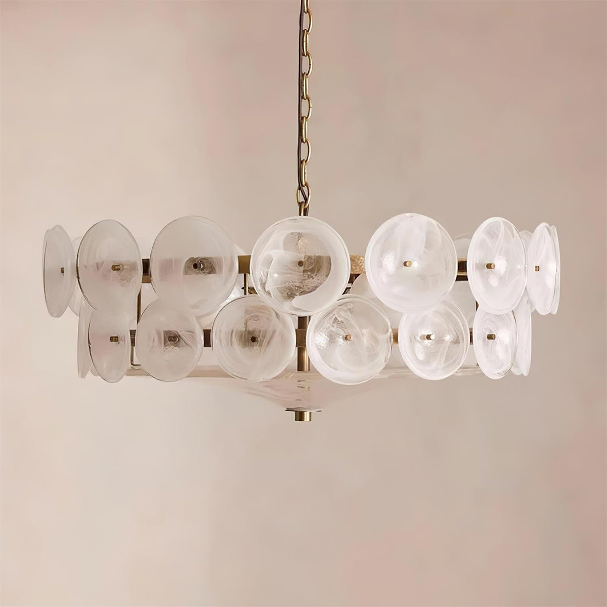 Ventilo Amber Glazen Chandelier