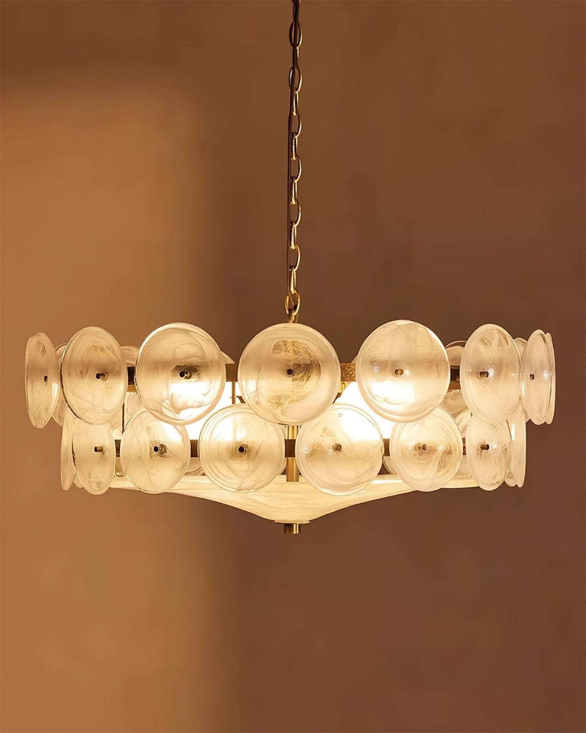 Ventilo Amber Glazen Chandelier