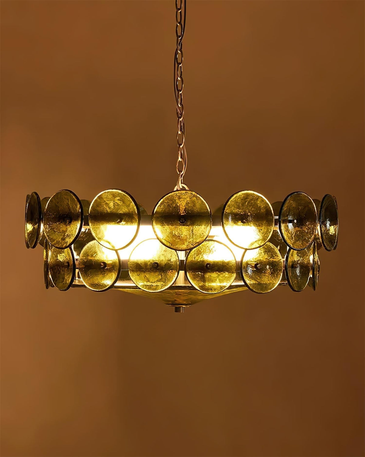 Ventilo Amber Glazen Chandelier