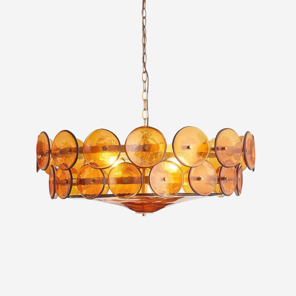 Ventilo Amber Glazen Chandelier