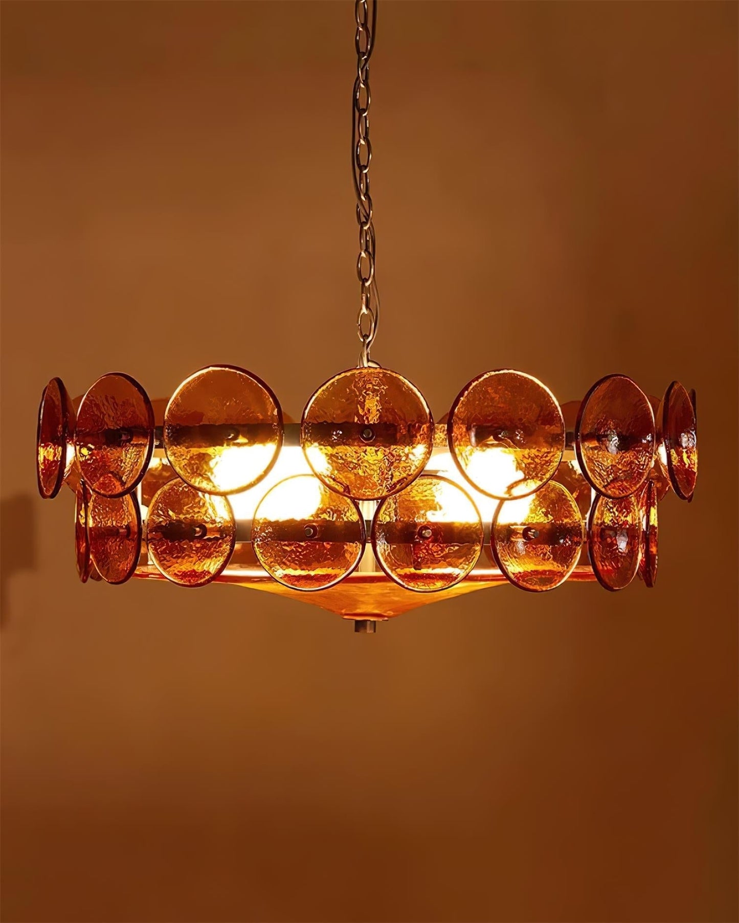 Ventilo Moderne Hanglamp van Amber Glas