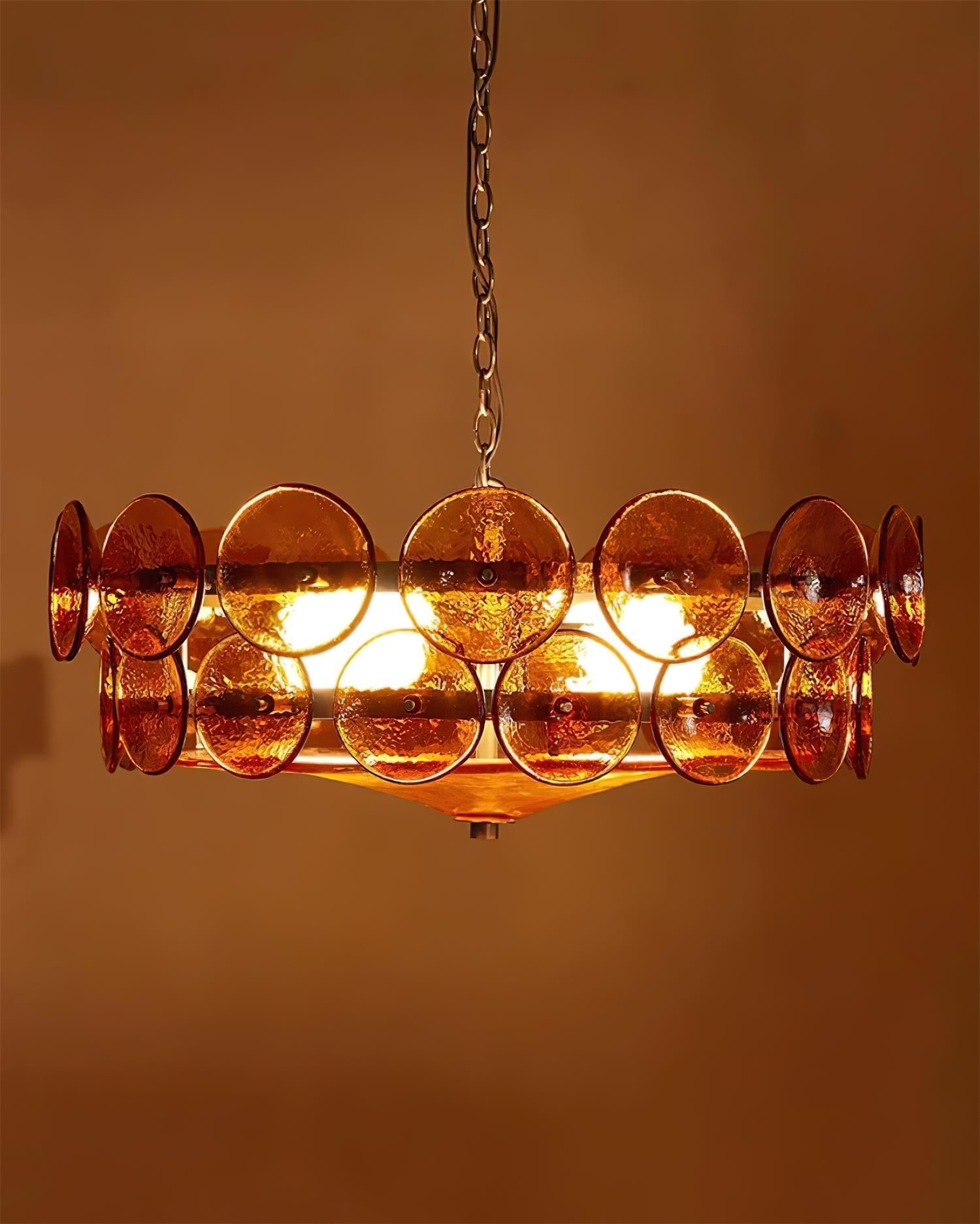 Ventilo Moderne Hanglamp van Amber Glas