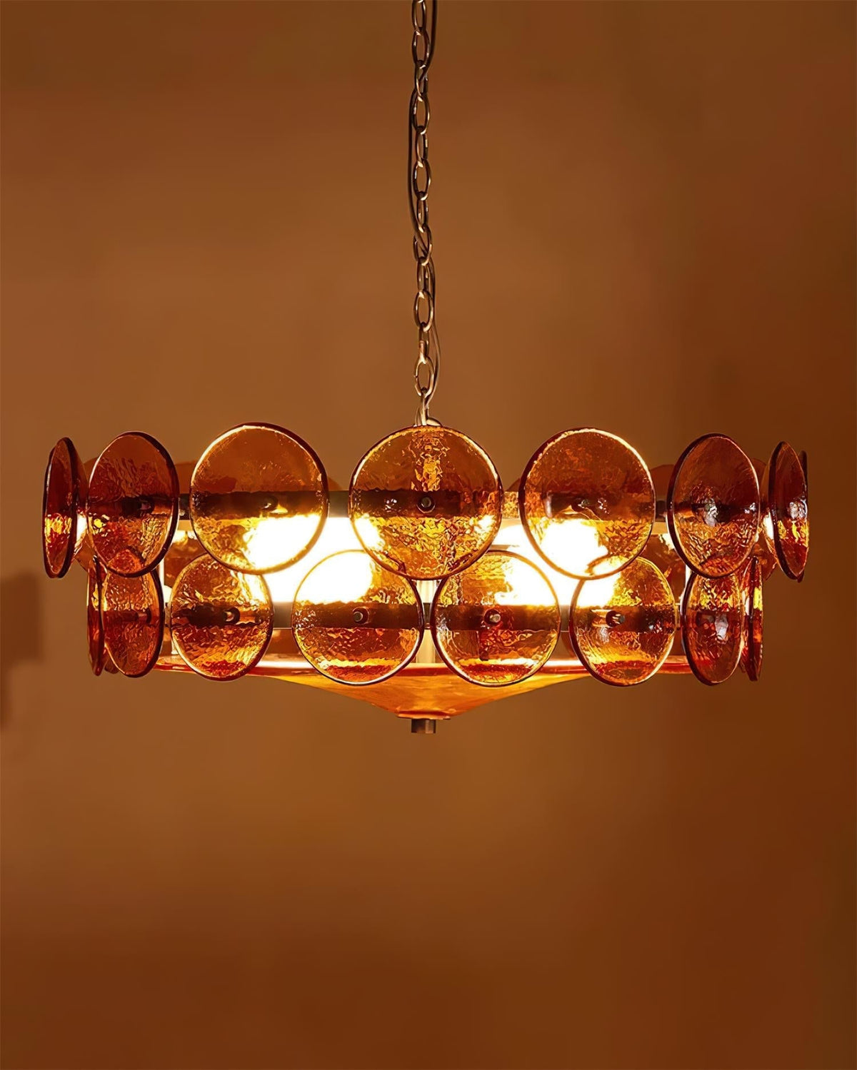 Ventilo Amber Glazen Chandelier