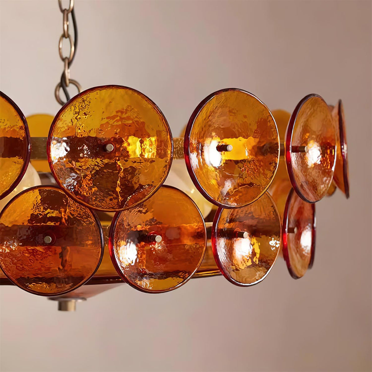 Ventilo Amber Glazen Chandelier