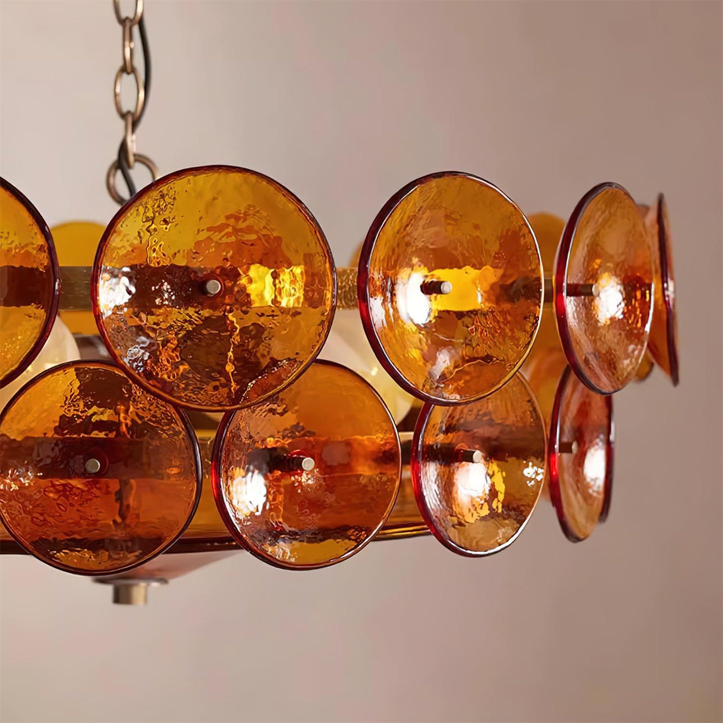 Ventilo Moderne Hanglamp van Amber Glas