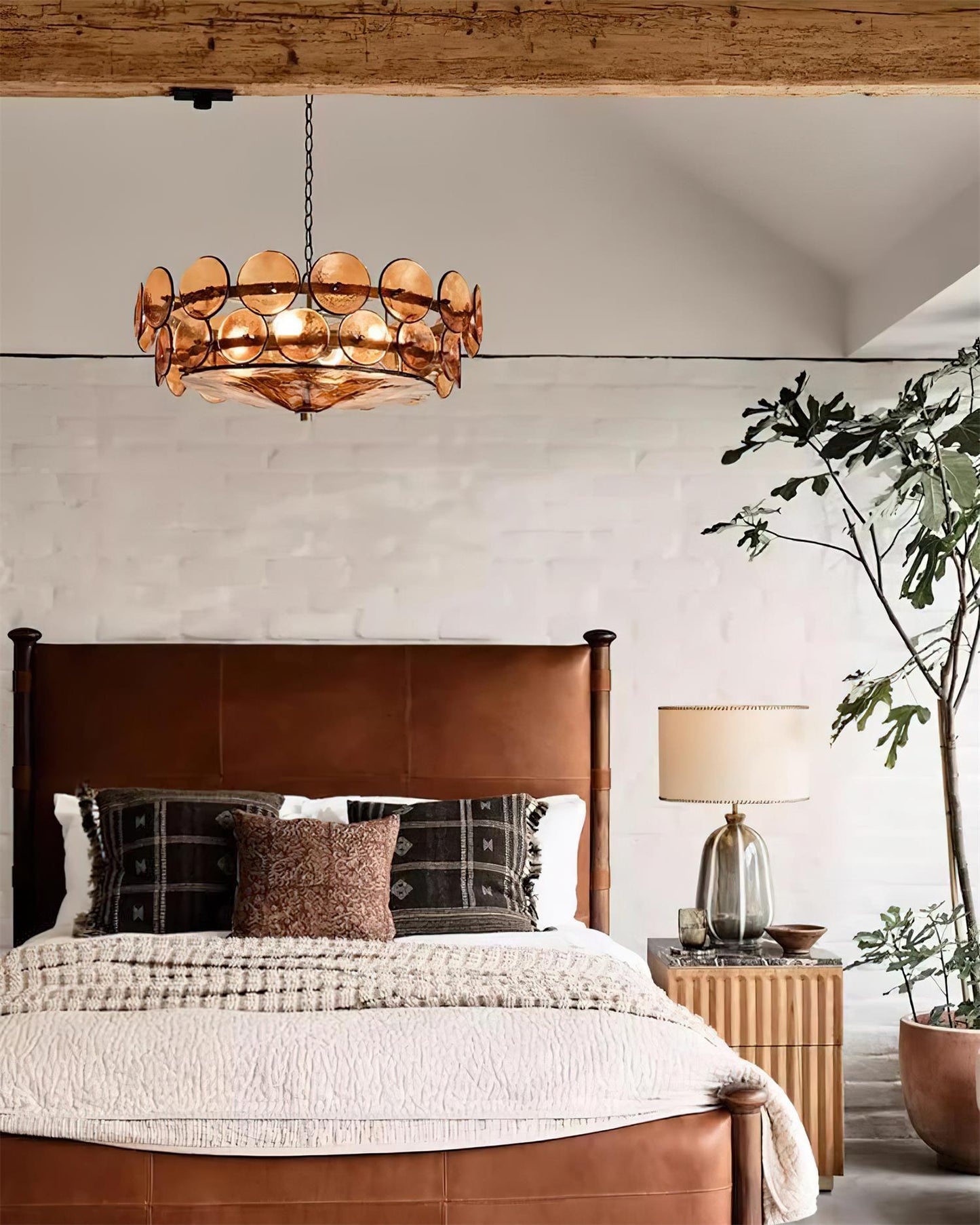 Ventilo Moderne Hanglamp van Amber Glas