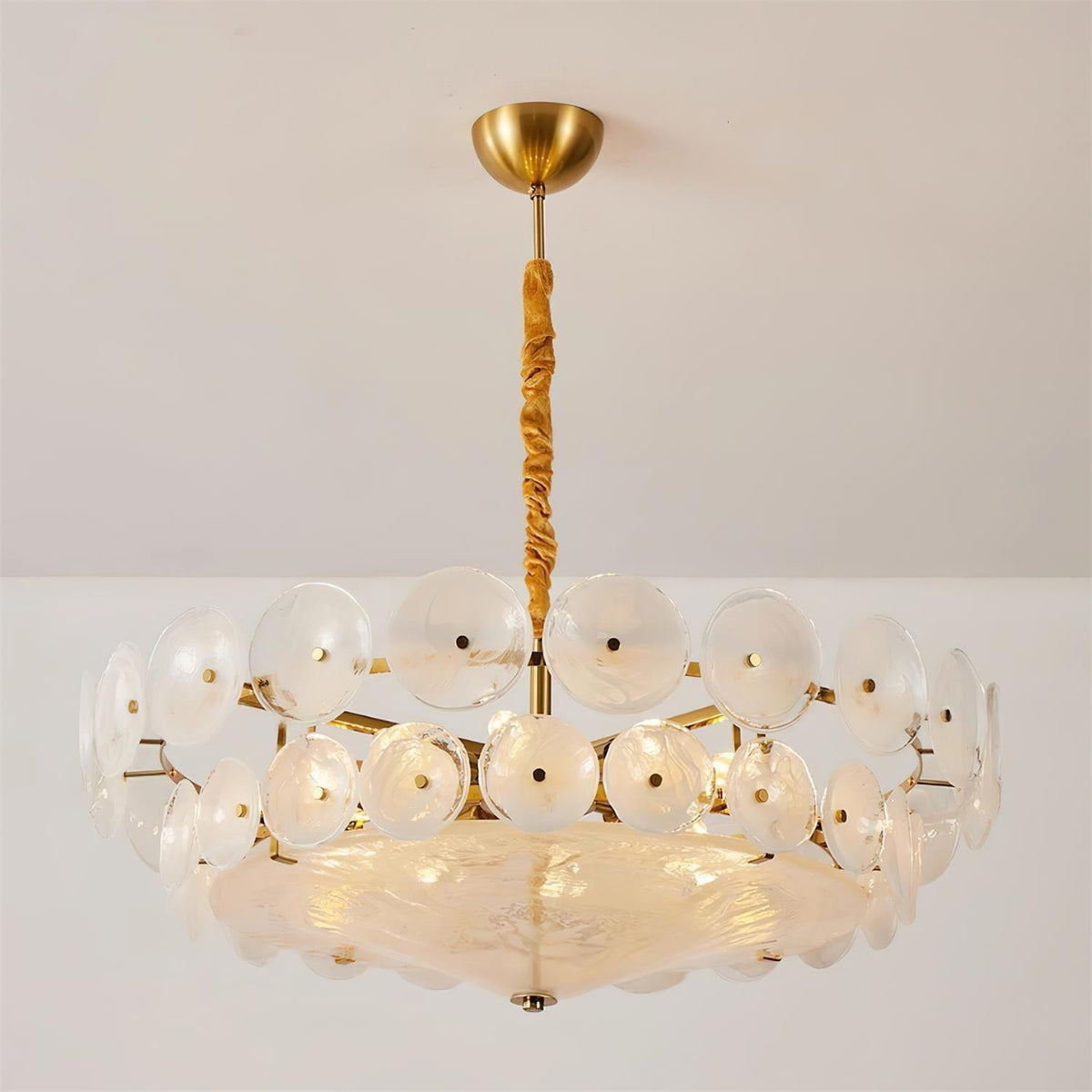 Ventilo Amber Glazen Chandelier