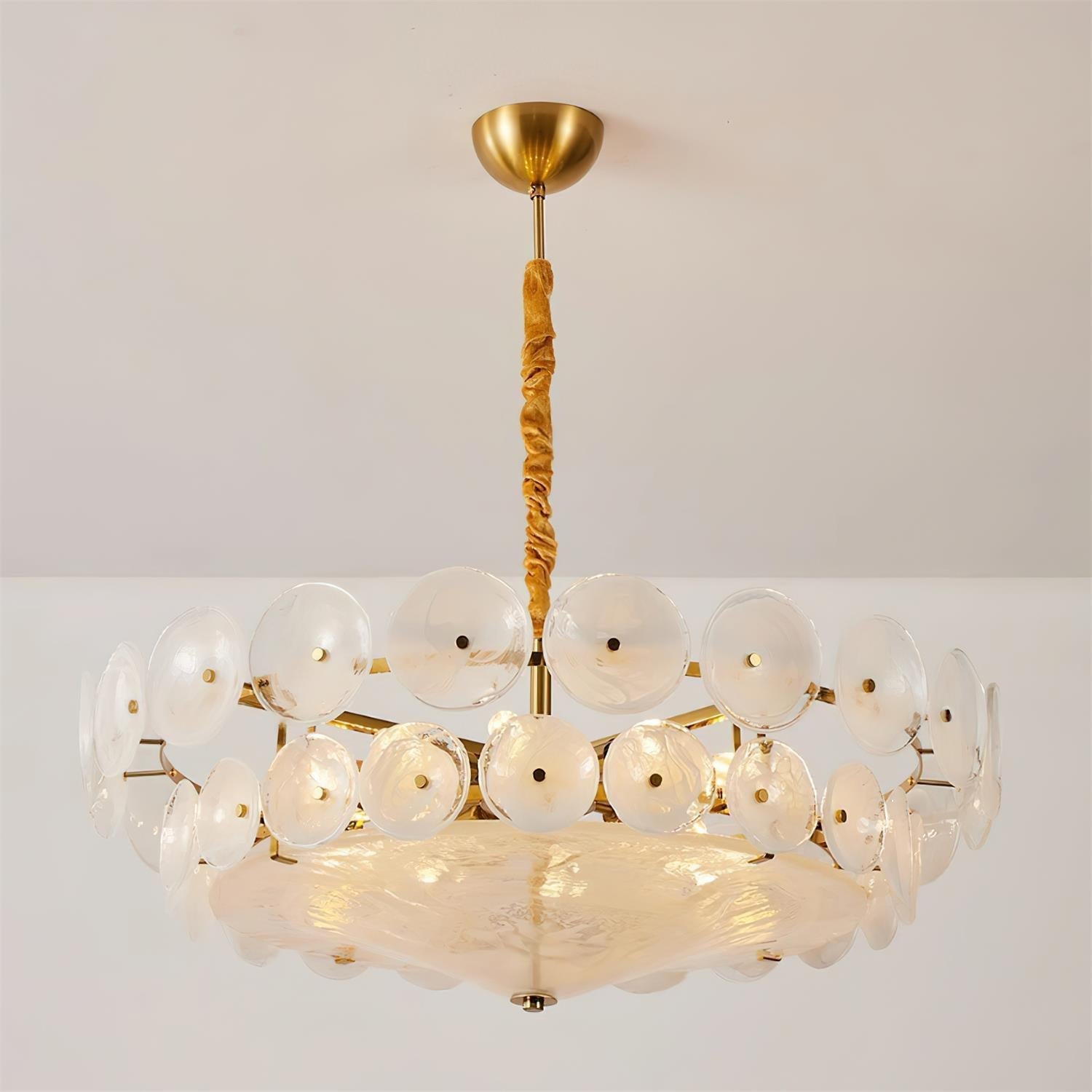 Ventilo Moderne Hanglamp van Amber Glas