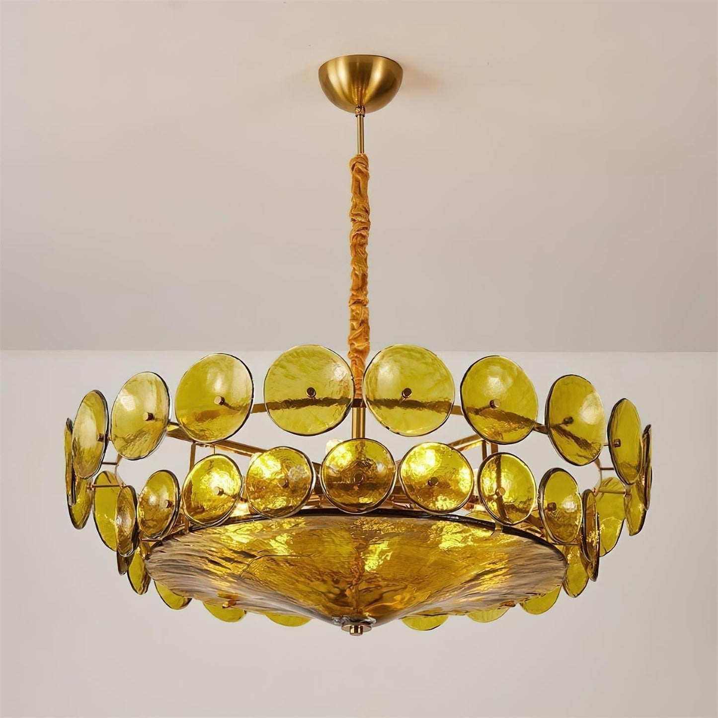 Ventilo Moderne Hanglamp van Amber Glas