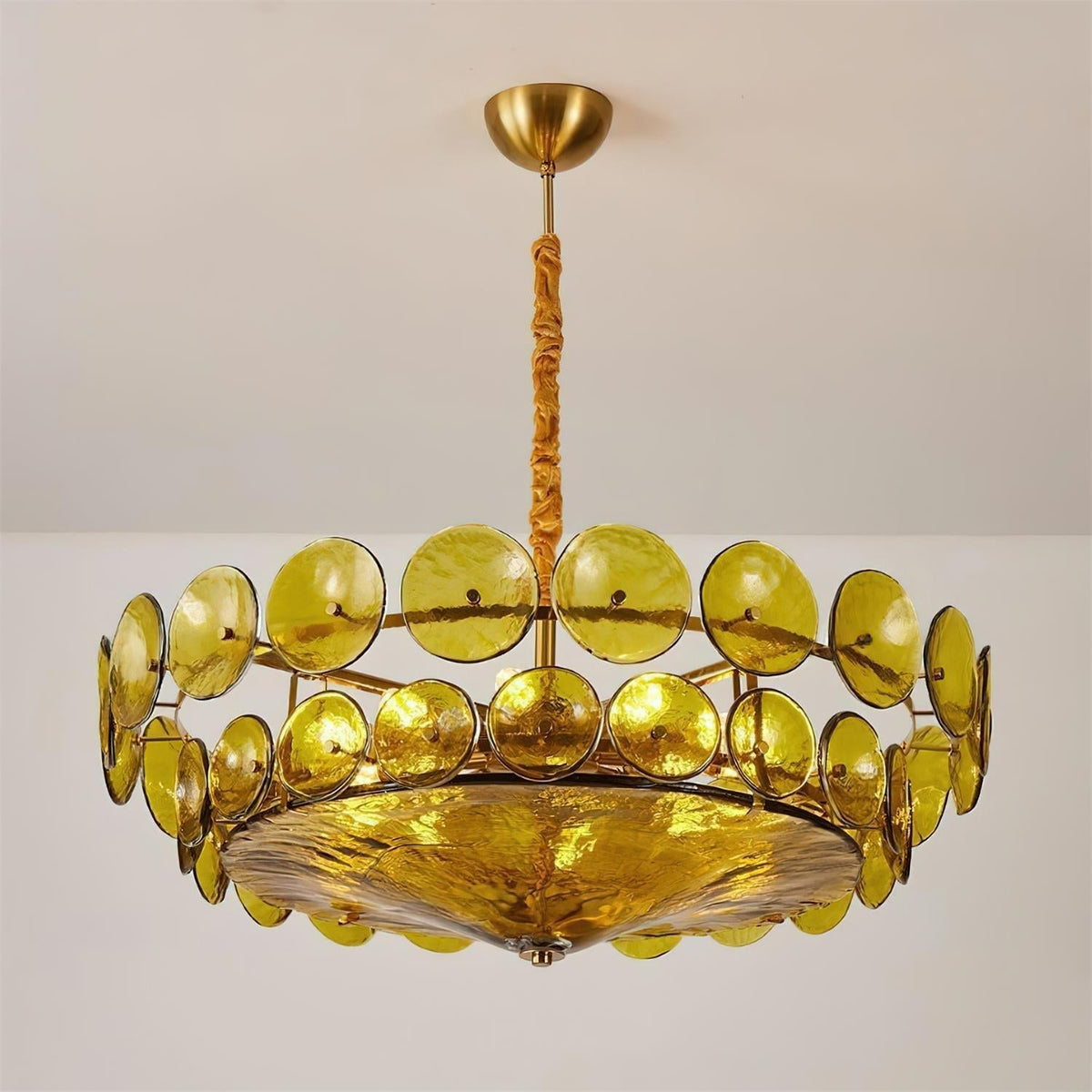 Ventilo Amber Glazen Chandelier