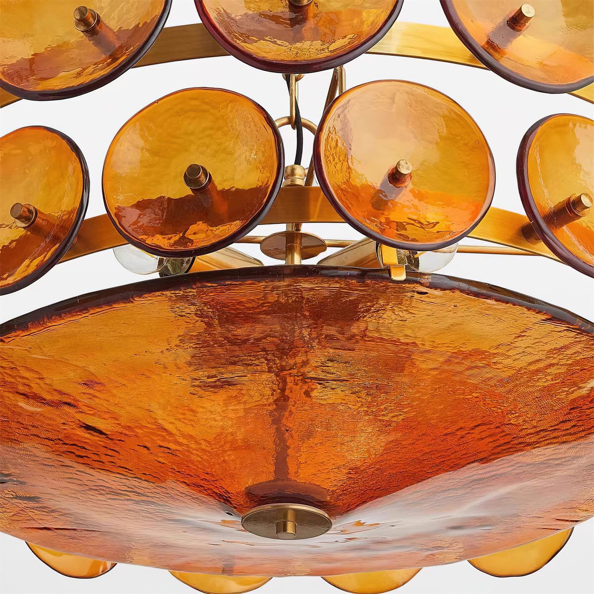 Ventilo Amber Glazen Chandelier