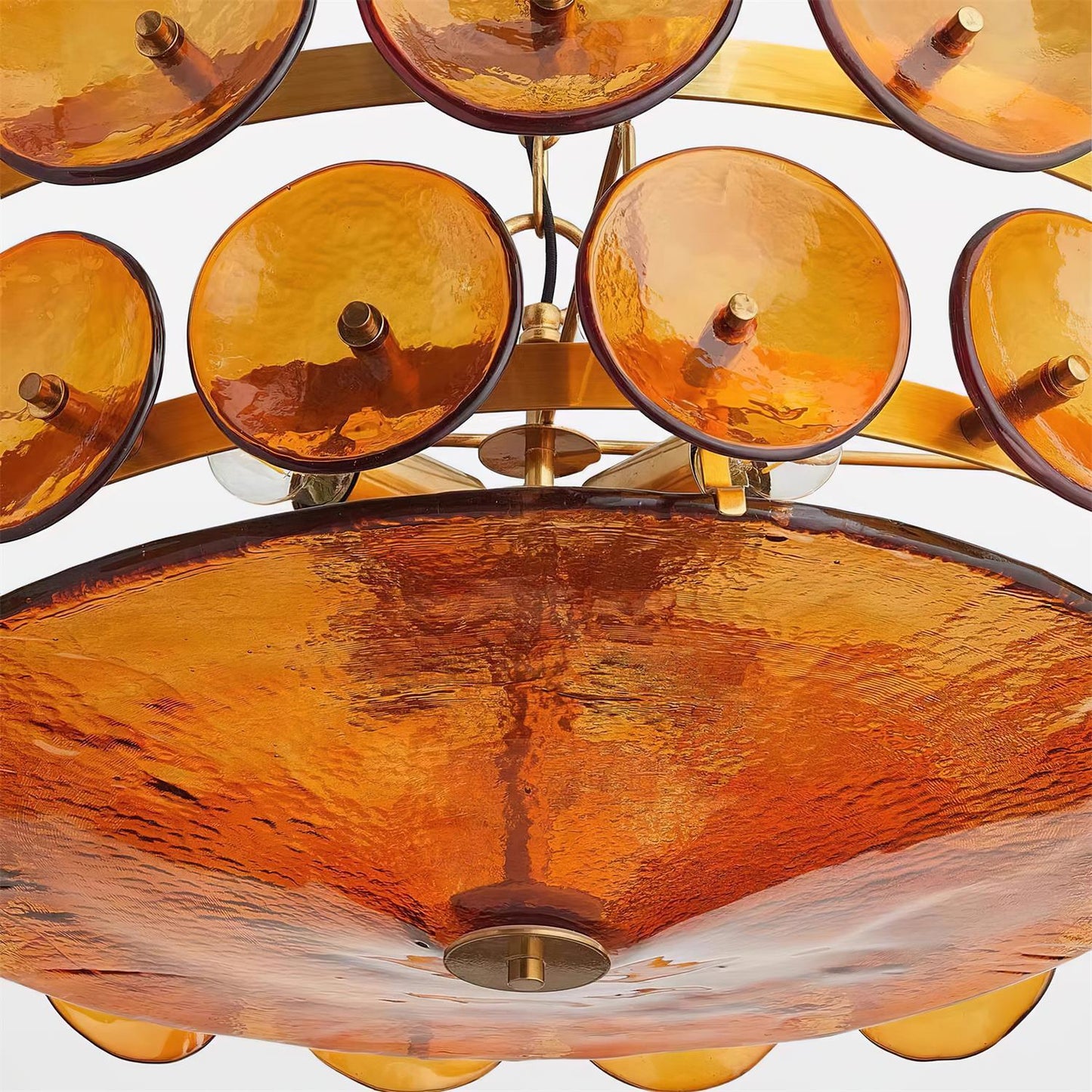 Ventilo Moderne Hanglamp van Amber Glas