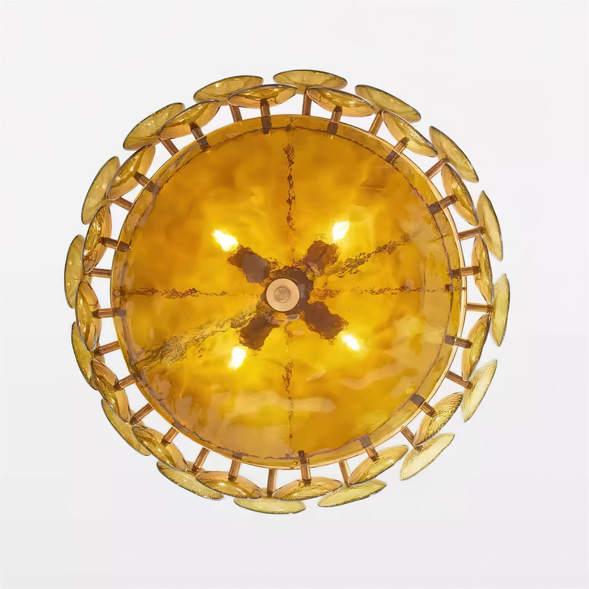 Ventilo Amber Glazen Chandelier