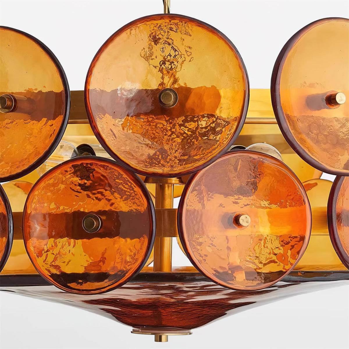 Ventilo Amber Glazen Chandelier