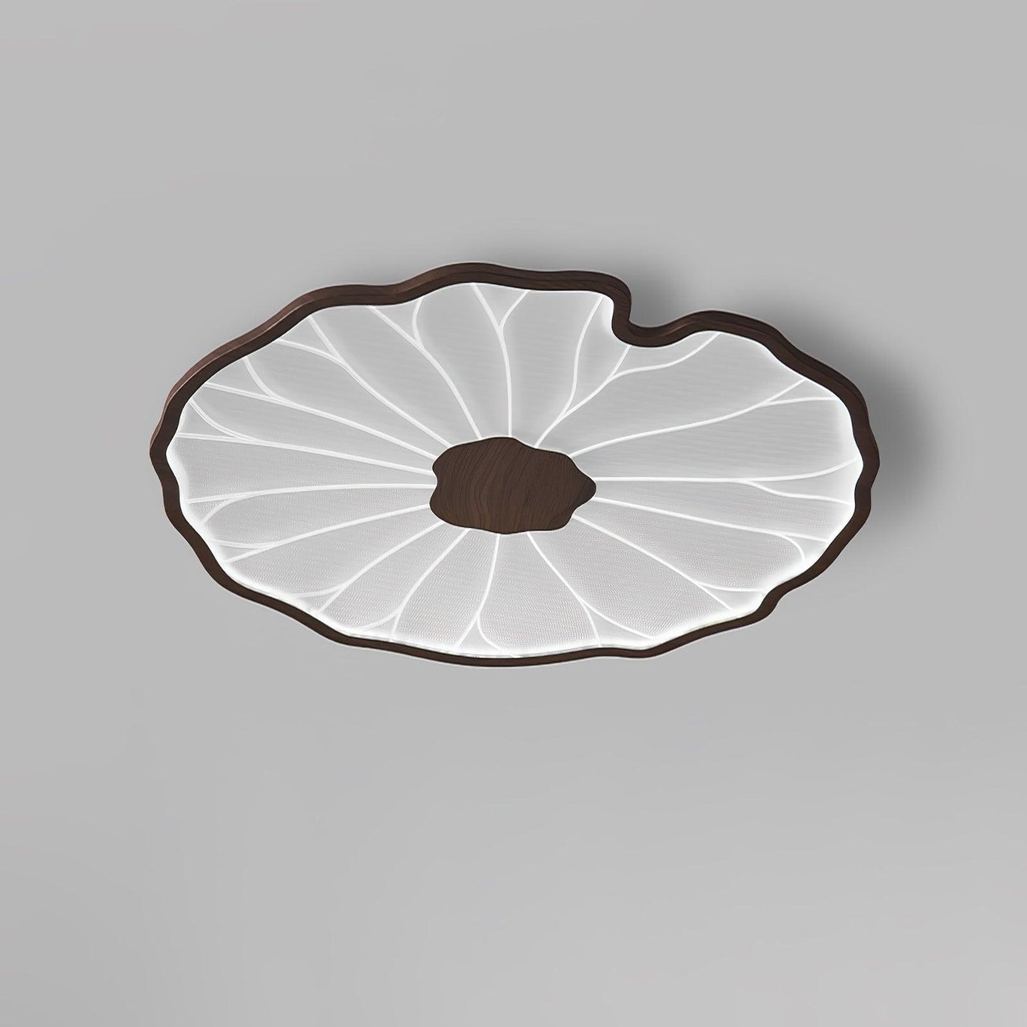 Solara Plafondlamp Lotusblad met Houten Afwerking